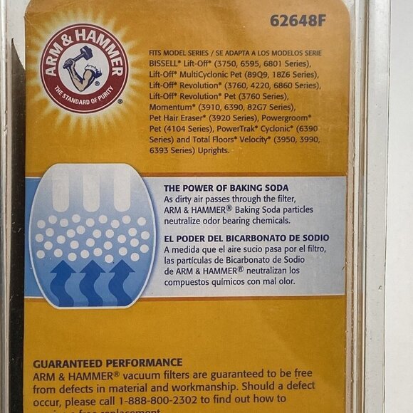 2 Bissell 8 & 14 by Arm and Hammer Odor Eliminating Vacuum Filter 62648F NEW - Picture 5 of 7